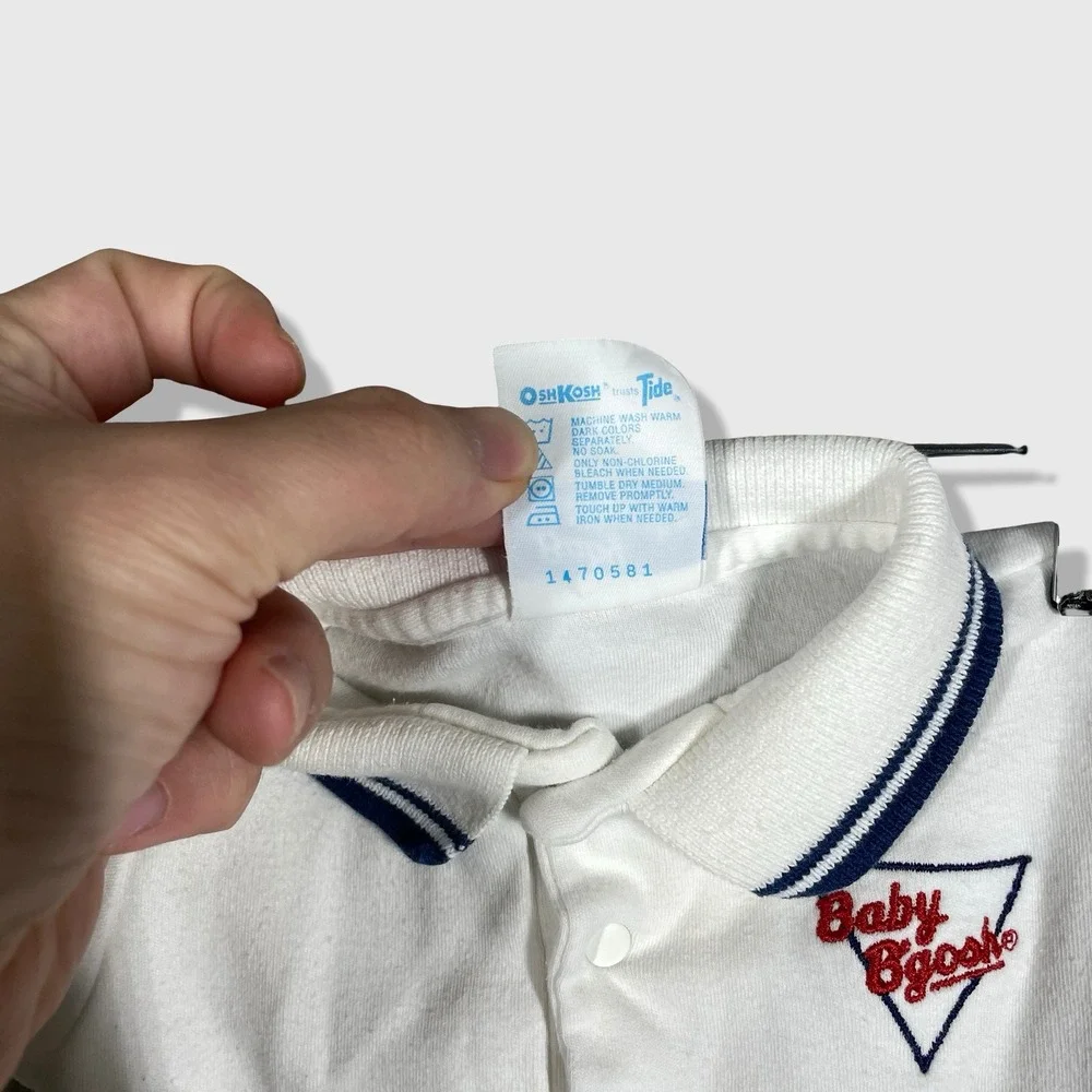Baby B'gosh Polo Bodysuit Baby 3-6 Months White‎ Vintage Prep Preppy Casual